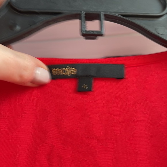 MAJE Smocked leopard jacquard dress red. Size 4 - Picture 2 of 8